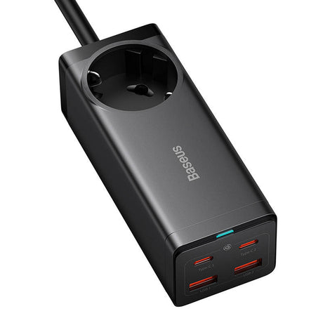 Incarcator Baseus /Powerstrip (PSZM000401), GaN3 Pro, 2xUSB, 2xUSB-C, AC, 100W, Negru