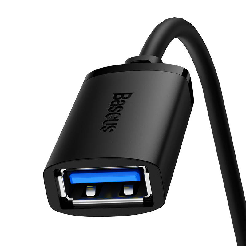 Adaptor Baseus Extension Cable AirJoy Series (B00631103111-01), USB Male to Female USB 3.0, 0.5m, Negru