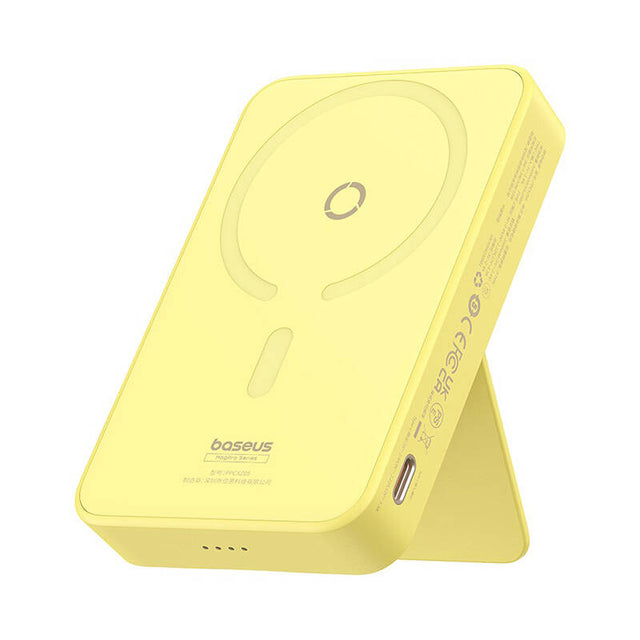 Baterie externa Baseus MagPro Magnetic PPCXZ05 (P10064101Y23-00), USB-C, 5000mAh, 20W, MagSafe, Cable Type-C, 3A, 30cm, Galben