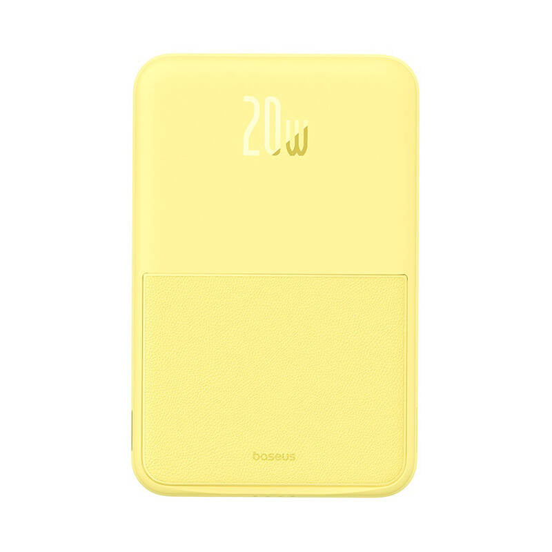 Baterie externa Baseus MagPro Magnetic PPCXZ05 (P10064101Y23-00), USB-C, 5000mAh, 20W, MagSafe, Cable Type-C, 3A, 30cm, Galben