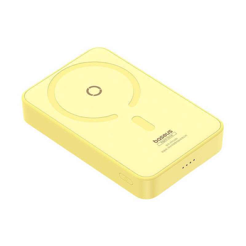 Baterie externa Baseus MagPro Magnetic PPCXZ05 (P10064101Y23-00), USB-C, 5000mAh, 20W, MagSafe, Cable Type-C, 3A, 30cm, Galben
