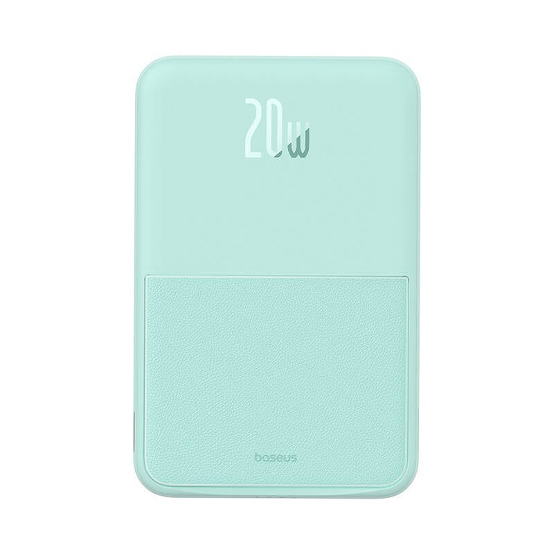 Baterie externa Baseus MagPro Magnetic PPCXZ05 (P10064101333-00), USB-C, 5000mAh, 20W, MagSafe, Cable Type-C, 3A, 30cm, Menta
