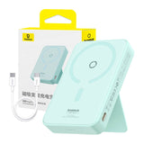 Baterie externa Baseus MagPro Magnetic PPCXZ05 (P10064101333-00), USB-C, 5000mAh, 20W, MagSafe, Cable Type-C, 3A, 30cm, Menta