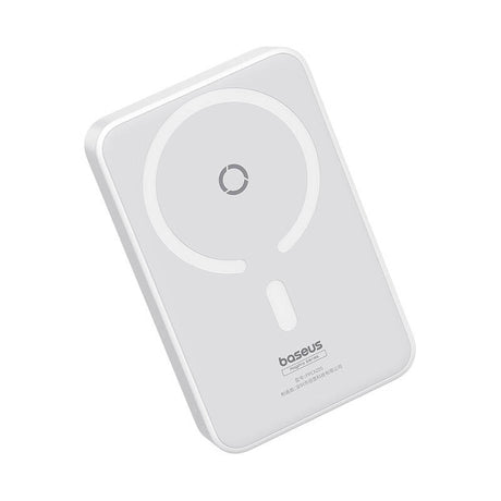Baterie externa Baseus MagPro Magnetic PPCXZ05 (P10064101223-00), USB-C, 5000mAh, 20W, MagSafe, Cable Type-C, 3A, 30cm, Alb