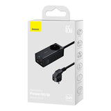 Gadget Baseus Extension Cord (PSZM000901), Powerstrip GaN3 Pro 2xUSB + 2xUSB-C + AC, 65W, Negru