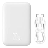 Baterie externa Baseus Magnetic Mini Air (P10059002223-00), USB-C, MagSafe, 6000mAh, 20W, Alb