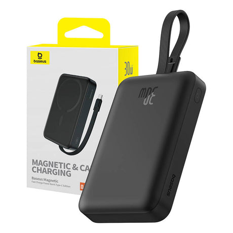 Baterie externa Baseus Magnetic Mini (P1002210B113-00), MagSafe, 2x USB-C, Lightning, 30W, Fast Charge, 10000mAh, Negru