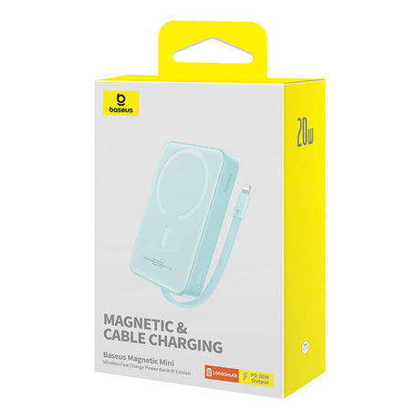 Baterie externa Baseus Magnetic Mini (P10022109333-00), MagSafe, USB-C, 10000mAh, 20W, Menta