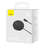 Incarcator Baseus Magnetic Wireless Mini 3 (CCJJ040001), Type-C, 15W, 2A, 115-205 kHz, Negru