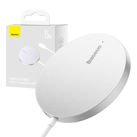 Incarcator Baseus Magnetic Wireless Mini 3 (CCJJ040012), Type-C, 15W, 2A, 115-205 kHz, Argintiu