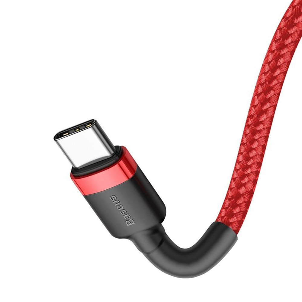 Cablu Baseus Cafule (CATKLF-G09), Type-C to Type-C, Fast Charging, 60W, 3A, 1m, Rosu / Black