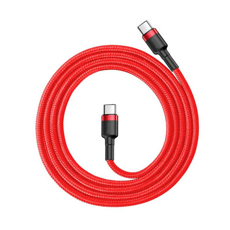 Cablu Baseus Cafule (CATKLF-G09), Type-C to Type-C, Fast Charging, 60W, 3A, 1m, Rosu / Black