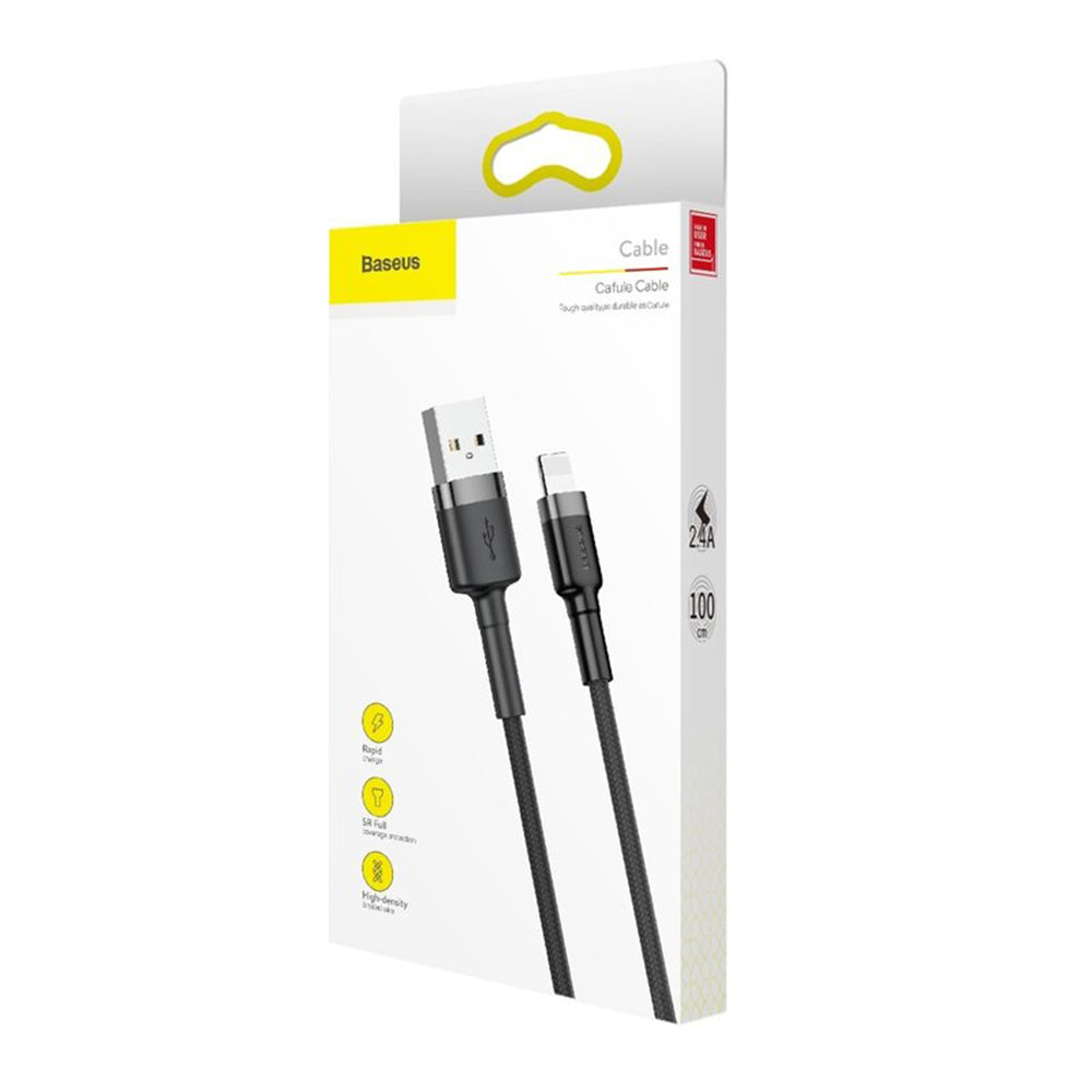 Cablu Baseus Cafule (CALKLF-BG1), USB-Lightning, 2.4A, 1m, Negru