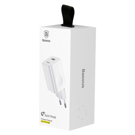 Incarcator Baseus (CCALL-BX02), USB-A Quick Charge 3.0, 24W, Alb