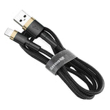 Cablu Baseus Cafule (CALKLF-BV1), USB to Lightning, 2.4A, 480Mbps, 1m, Negru / Gold