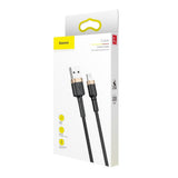 Cablu Baseus Cafule (CALKLF-BV1), USB to Lightning, 2.4A, 480Mbps, 1m, Negru / Gold