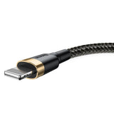 Cablu Baseus Cafule (CALKLF-RV1), USB to Lightning, 2A, 3m, Negru / Gold