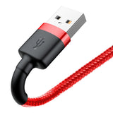 Cablu Baseus Cafule (CALKLF-B09), USB to Lightning, 2.4A, 480Mbps, 1m, Rosu
