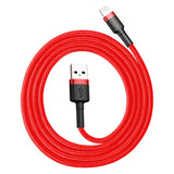 Cablu Baseus Cafule (CALKLF-B09), USB to Lightning, 2.4A, 480Mbps, 1m, Rosu
