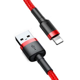 Cablu Baseus Cafule (CALKLF-B09), USB to Lightning, 2.4A, 480Mbps, 1m, Rosu