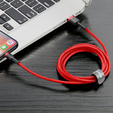 Cablu Baseus Cafule (CALKLF-B09), USB to Lightning, 2.4A, 480Mbps, 1m, Rosu