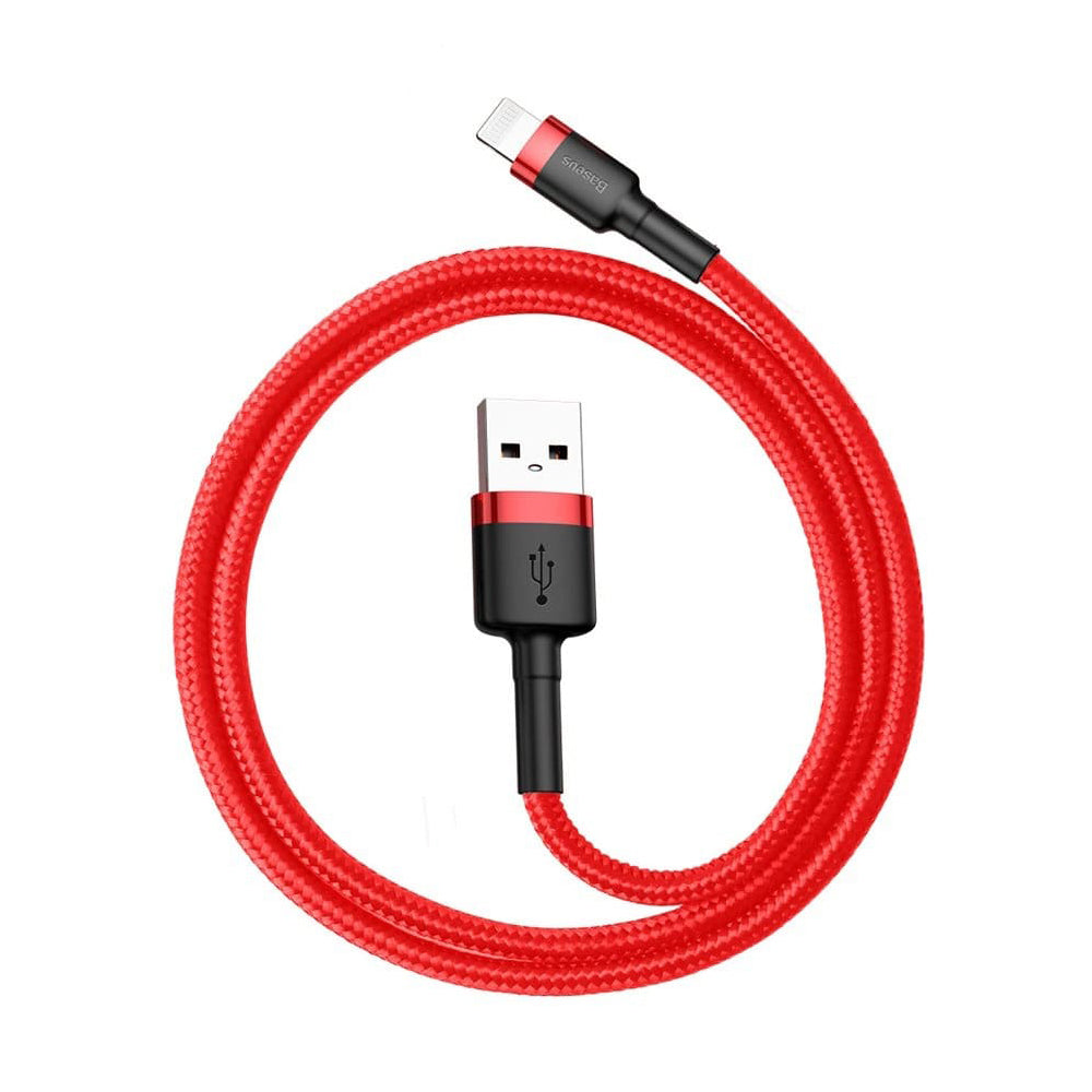 Cablu Baseus Cafule (CALKLF-A09), USB to Lightning, Fast Charging, Q.C.3.0, 2.4A, 0.5m, Rosu