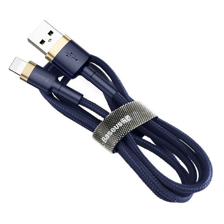 Cablu Baseus Cafule (CALKLF-CV3), USB to Lightning, QC3.0, 1.5A, 2m, Albastru / Gold