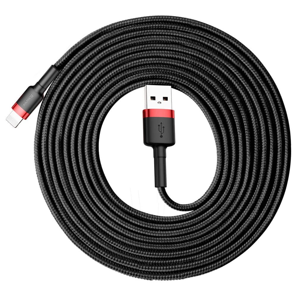 Cablu Baseus Cafule (CALKLF-R91), USB to Lightning, QC3.0, 2A, 3m, Negru / Red