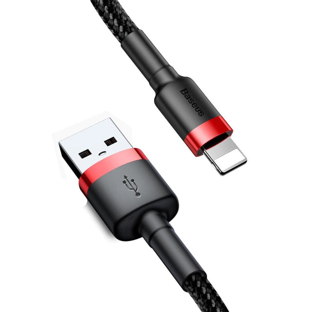 Cablu Baseus Cafule (CALKLF-R91), USB to Lightning, QC3.0, 2A, 3m, Negru / Red