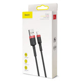 Cablu Baseus Cafule (CALKLF-R91), USB to Lightning, QC3.0, 2A, 3m, Negru / Red