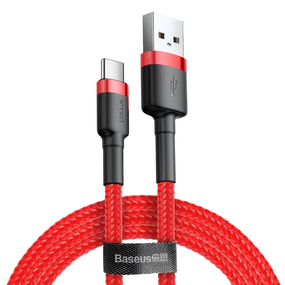 Cablu Baseus Cafule (CATKLF-B09), USB to Type-C, Fast Charge, QC3.0, 3A, 1m, Rosu