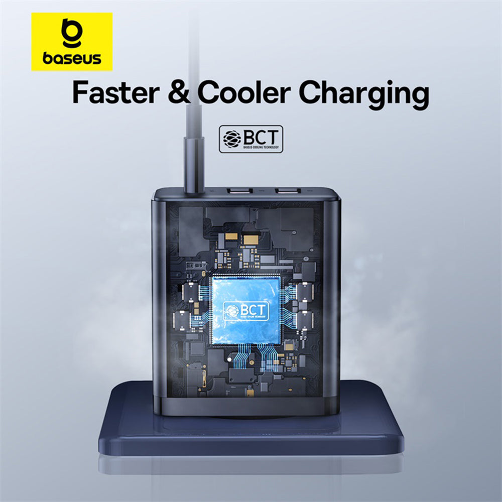 Incarcator Baseus (P10111402113-00), GaN, 2x USB, Type-C, Fast Charging, 30W, Cluster Black