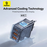Incarcator Baseus (P10111402113-00), GaN, 2x USB, Type-C, Fast Charging, 30W, Cluster Black