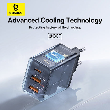 Incarcator Baseus (P10111402113-00), GaN, 2x USB, Type-C, Fast Charging, 30W, Cluster Black
