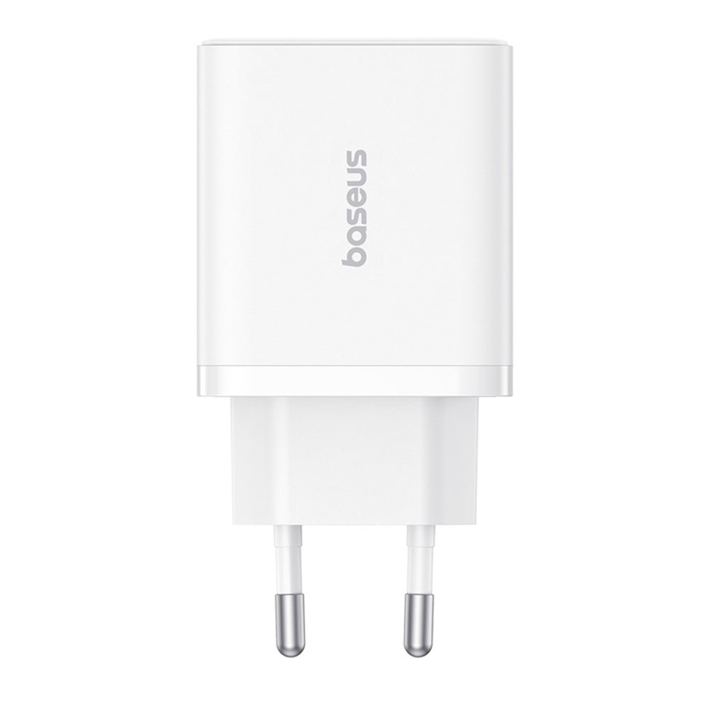 Incarcator Baseus (P10111402213-00), GaN, 2x USB, Type-C, Fast Charging, 30W, Alb