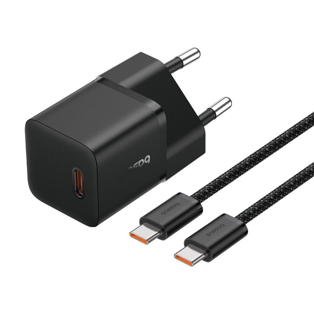 Incarcator Baseus (P10110900113-00), Type-C Cable Included, GaN, Type-C, 20W, 1m, Cluster Black
