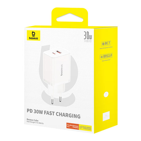 Incarcator Baseus (P10111404213-00), USB, Type-C, Fast Charge 30W, Moon White