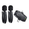 Casti Yesido (set de 2) Wireless Lavalier Microphones (KR15), 3 in 1 Receiver, TC, Lighting, 3.5mm Jack, 2.4GHz, Negru