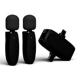 Casti Yesido (set de 2) Wireless Lavalier Microphones (KR15), 3 in 1 Receiver, TC, Lighting, 3.5mm Jack, 2.4GHz, Negru