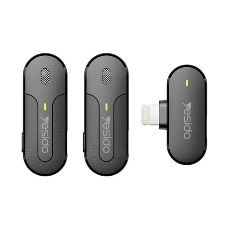 Casti Yesido Lavalier Microphone 2in1 (KR16), Lightning, 70mAh, Wireless, 2.4GHz, Negru