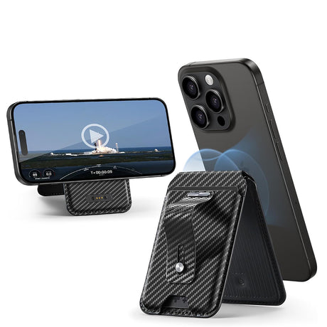 Suport ESR HaloLock Findmy Wallet, Artificial Leather Wallet Stand, Carbon Fiber