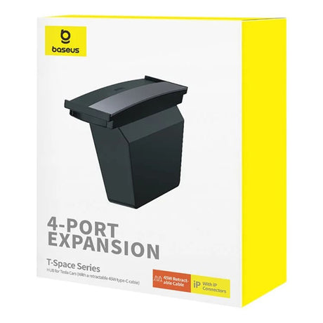 Hub/Dock Baseus Connection Hub T-Space Series (B00051300111-00), USB-C to HDMI, Type-C, 3x USB, RJ45 for Tesla Model 3 / Y, Negru