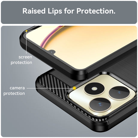 Husa de protectie Techsuit Carbon Silicone compatibil cu Realme C51 / Note 50, Negru