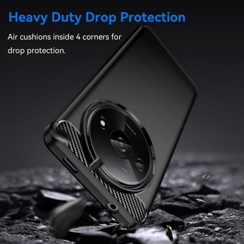 Husa de protectie Techsuit Carbon Silicone compatibil cu Xiaomi Redmi A3 / Redmi A3x, Negru