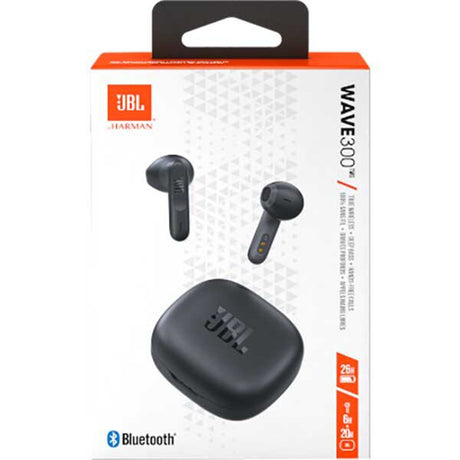 Casti JBL (Wave 300), Bluetooth 5.2, True Wireless, Microphone, Siri Voice Assistant, Touch Control, Negru
