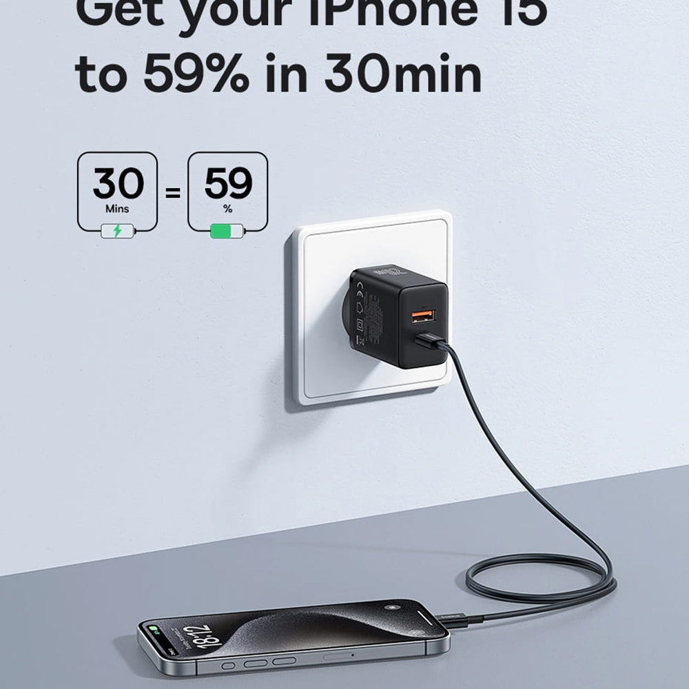 Incarcator Baseus (P10111403113-00), USB, Type-C, Fast Charge 20W, Cluster Black
