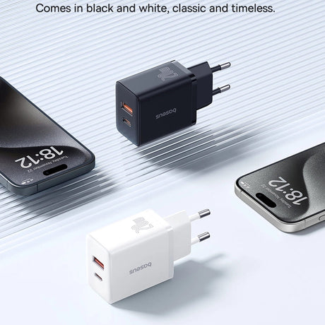 Incarcator Baseus (P10111403213-00), USB, Type-C, Fast Charge 20W, Moon White