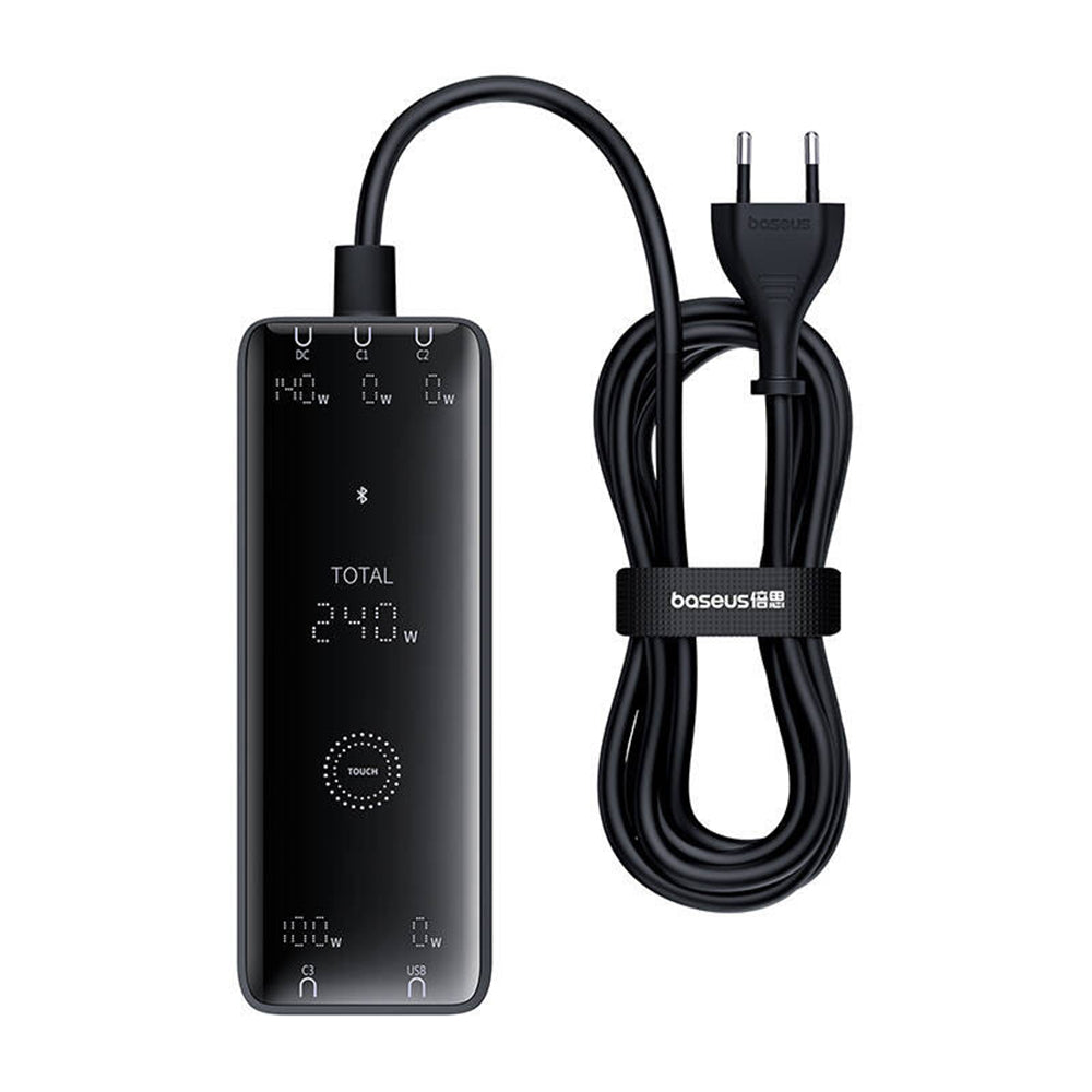 Incarcator Baseus Charging Station (P10163901113-00), GaN, 3x USB-C, USB, DC, 240W, 1m, Negru