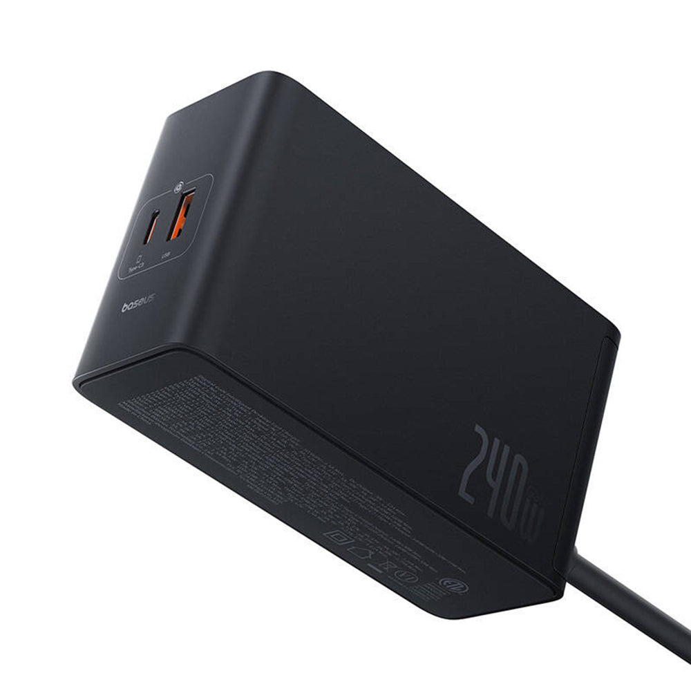 Incarcator Baseus Charging Station (P10163901113-00), GaN, 3x USB-C, USB, DC, 240W, 1m, Negru