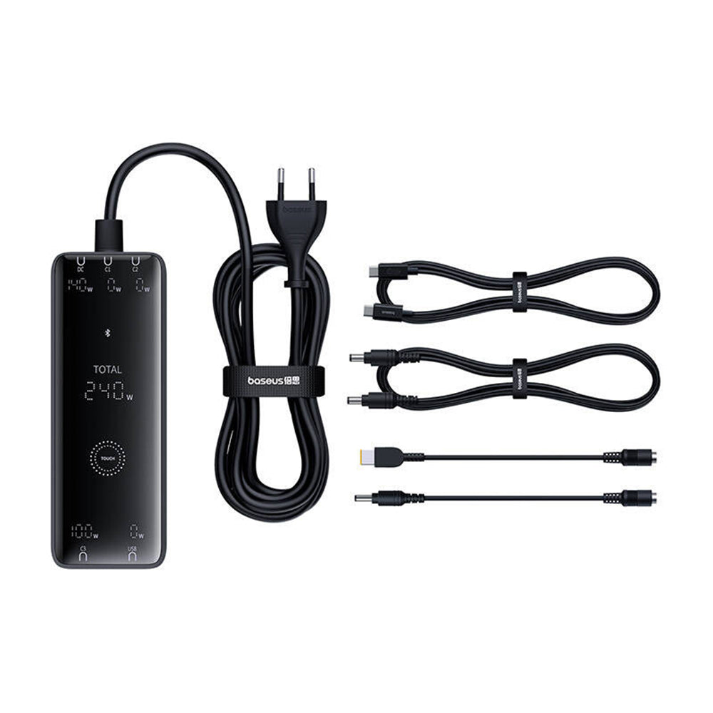 Incarcator Baseus Charging Station (P10163901113-00), GaN, 3x USB-C, USB, DC, 240W, 1m, Negru